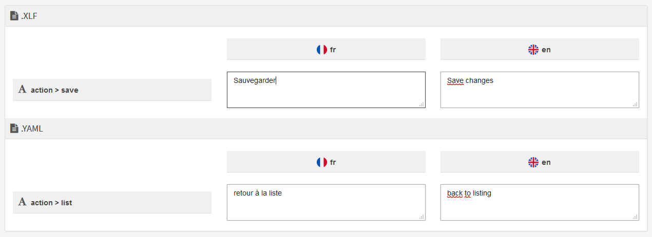 Translations files, keys & values